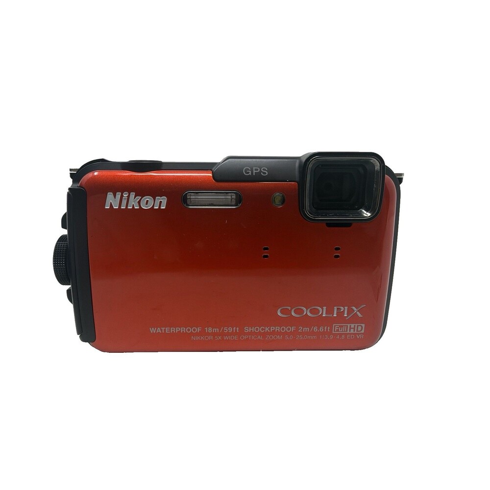 Nikon Coolpix AW110 Orange Digital Camera 16MP With Battery & Charger